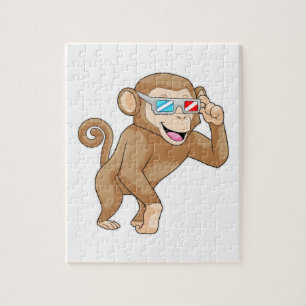Puzzle Mono con gafas