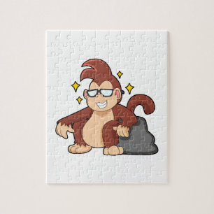 Puzzle Mono con gafas de sol
