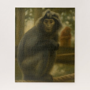 Puzzle Mono Contemplante - Arte de vida silvestre sereno