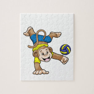 Puzzle Mono en deportes con voleibol