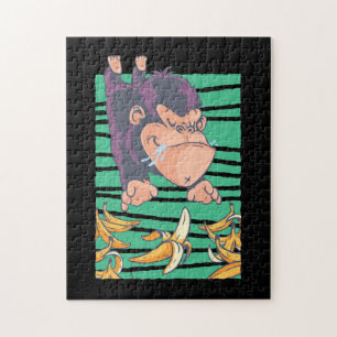 Puzzle Mono lindo con bananas