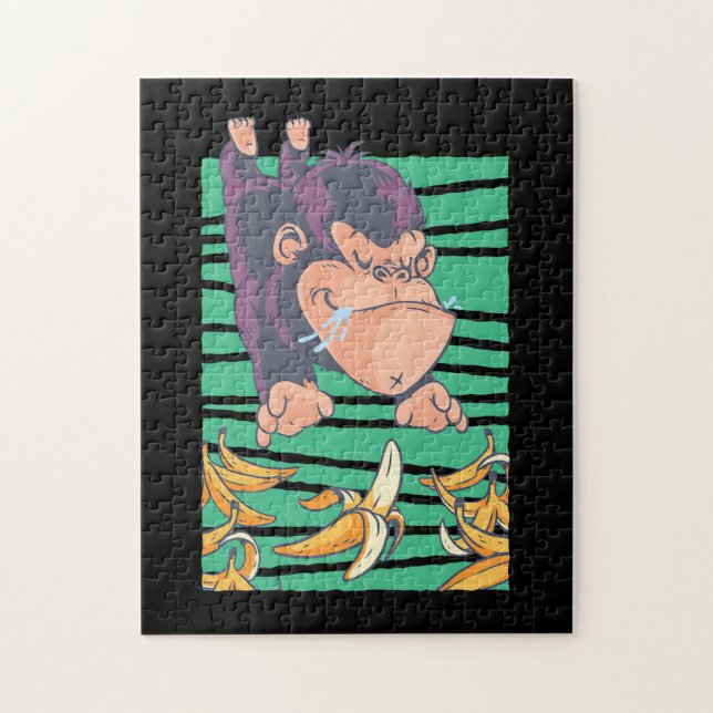 Puzzle Mono lindo con bananas (Vertical)