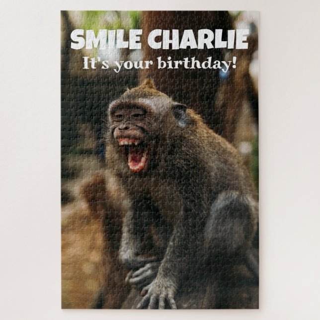 Puzzle Mono sonriente divertido (Vertical)