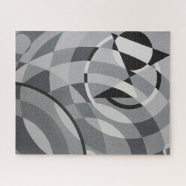 Puzzle Monocromo de círculos blancos geométricos negros