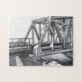 Puzzle Monocromo del puente antiguo pencilart