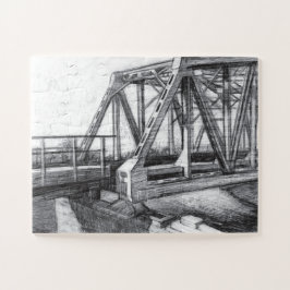 Puzzle Monocromo del puente antiguo pencilart