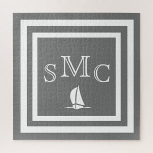 Puzzle MONOGRAM Carbón Gris Sólido color plano