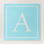 Puzzle Monograma azul cielo simple<br><div class="desc">¡Gracias por tu compra!</div>