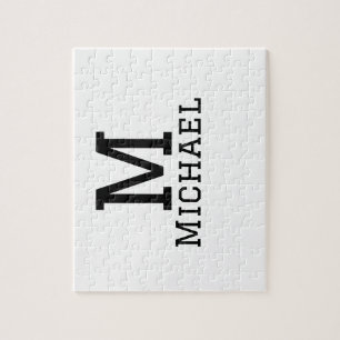 Puzzle Monograma capital masculino agregar nombre simple