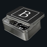 Puzzle Monograma clásico simple | Texto negro con blanco<br><div class="desc">Mínimo y elegante.</div>