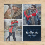 Puzzle Monograma Collage de fotos y Personalizado | Armad<br><div class="desc">Crea un regalo especial personalizado usando fotos de tu boda, viajes, nietos, mascotas u otros recuerdos divertidos impresos en un rompecabezas. Este diseño presenta una plantilla de collage de fotos con 3 fotos y su nombre de monograma, fecha inicial y establecida. Utilice las herramientas de diseño para editar el texto,...</div>