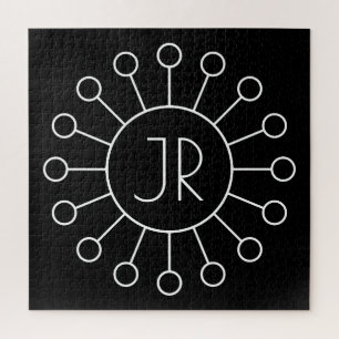 Puzzle Monograma con estilo de logotipo vintage genial