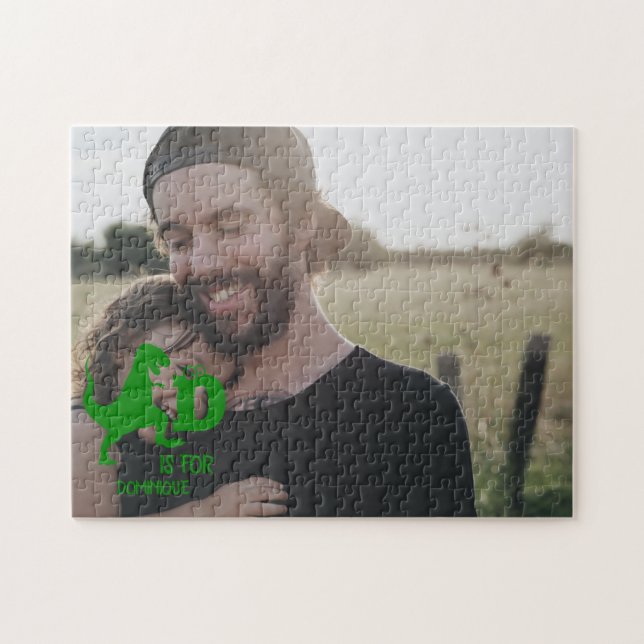 Puzzle Monograma D de personalizado es para Dinosaur lind (Horizontal)