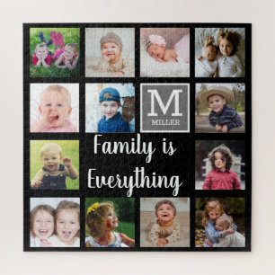 Puzzle Monograma de la familia de Collages de fotos Perso