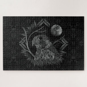 Puzzle Monograma de la luna llena del halcón