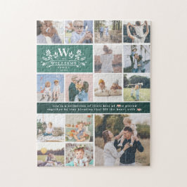 Puzzle Monograma de nombre de familia | 15 Collages de fo