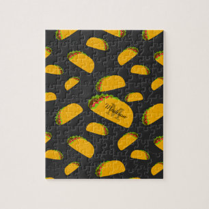 Puzzle Monograma del patrón de taco delicioso de Guay