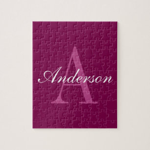 Puzzle Monograma elegante blanco y gris