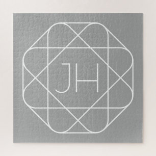 Puzzle Monograma genial, estilo de logotipo con vibra hip