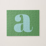 Puzzle Monograma moderno Letra inicial azul y verde<br><div class="desc">Monograma moderno lindo en azul claro y verde</div>