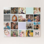 Puzzle Monograma moderno para tu familia 16 fotocollage<br><div class="desc">Monograma moderno para tu familia de 16 cuadros de fotos ,  perfecto cumpleaños fresco y regalo de Navidades.</div>