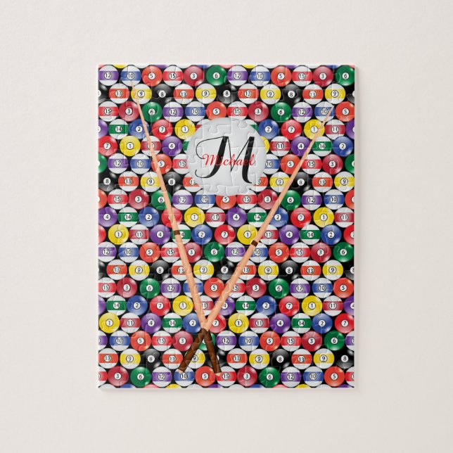 Puzzle Monograma Patrón de bola de billar (Vertical)