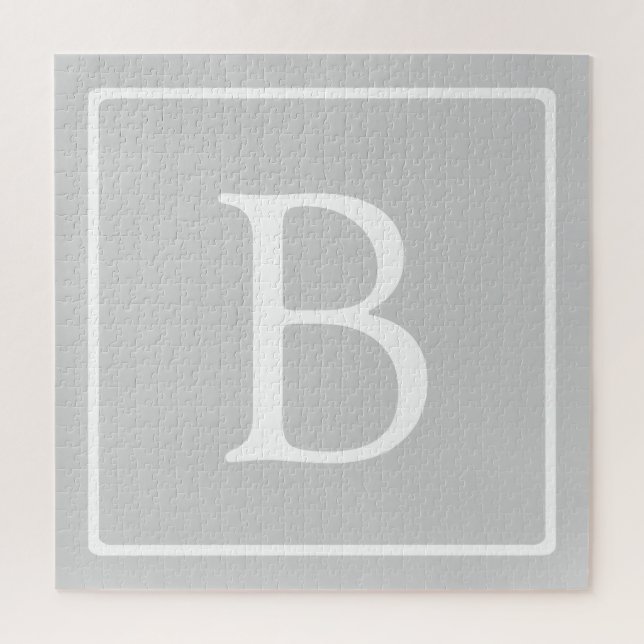 Puzzle Monograma Simple Gris Claro (Vertical)