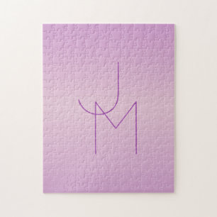 Puzzle Monograma superpuesto único Rosa lavanda suave