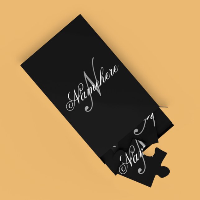 Puzzle Monograma único personalizado de nombre blanco y n (Subido por el creador)