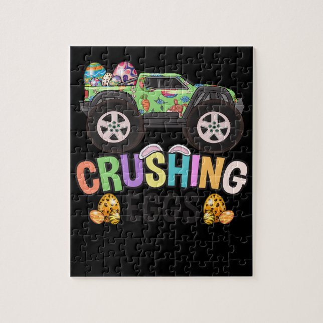 Puzzle Monster Truck Pascua aplastando huevos (Vertical)
