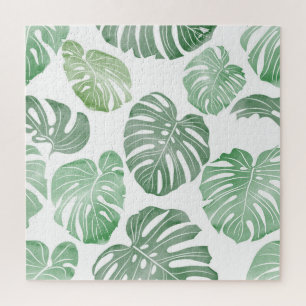 Puzzle Monstruo acuarela, fondo de pantalla tropical sin