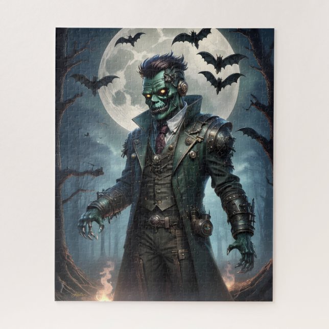 Puzzle Monstruo de Frankenstein Steampunk de Halloween (Vertical)
