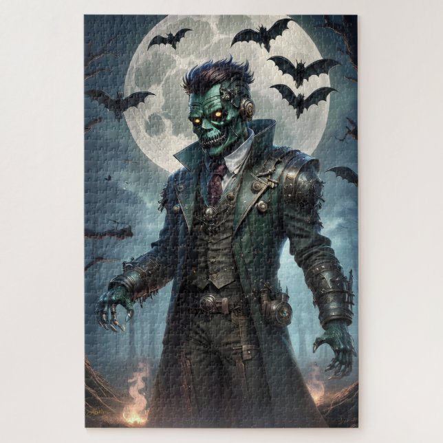 Puzzle Monstruo de Frankenstein Steampunk de Halloween (Vertical)