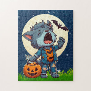 Puzzle Monstruo de hombre lobo con calabaza
