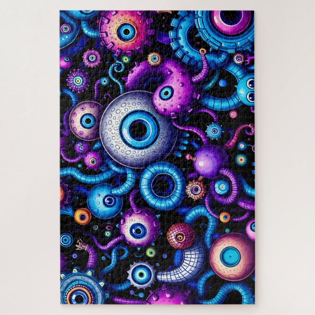 Puzzle Monstruo de Ojos Psicodélico Mundo - Alien Tentacl (Vertical)
