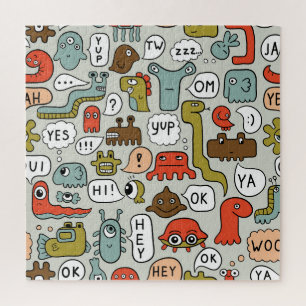 Puzzle Monstruos de Personalizados amables: fondo sin inc