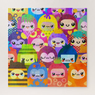 Puzzle Monstruos Kawaii supercoloridos