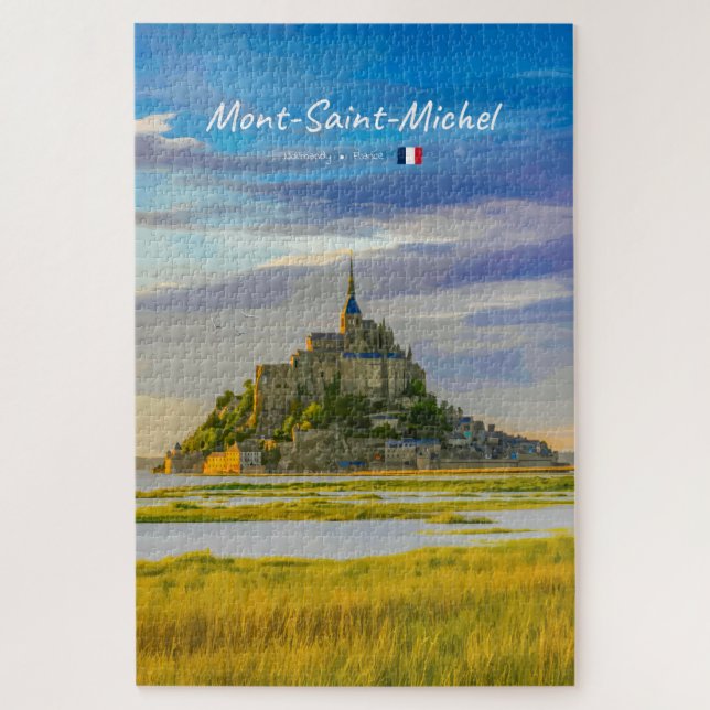 Puzzle Mont-Saint-Michel, Francia - Abadía Medieval (Vertical)