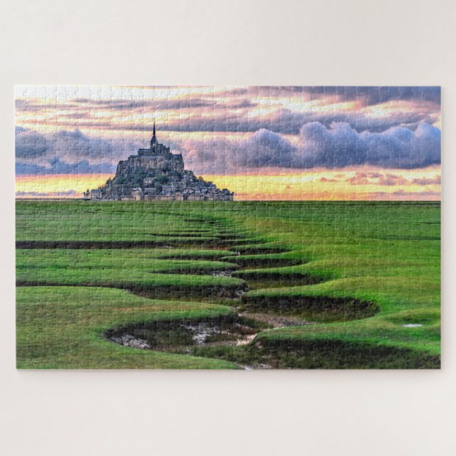 Puzzle Mont-Saint-Michel, Normandía, Francia (Horizontal)