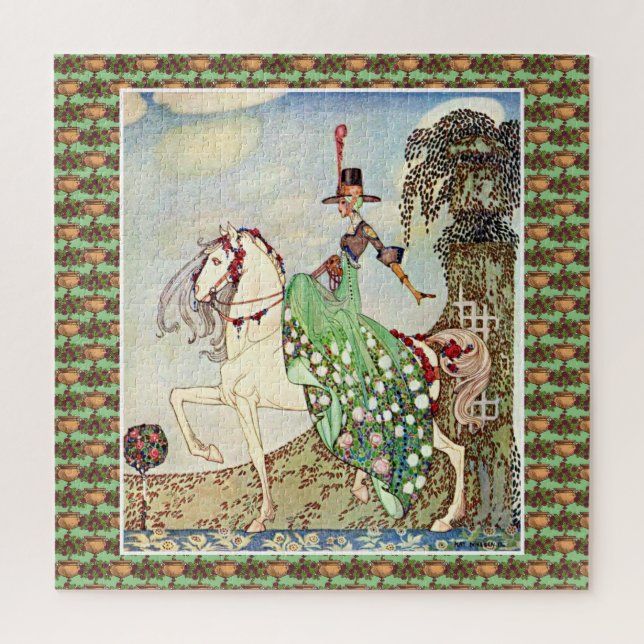 Puzzle Montada a caballo de princesa Rococo (Vertical)