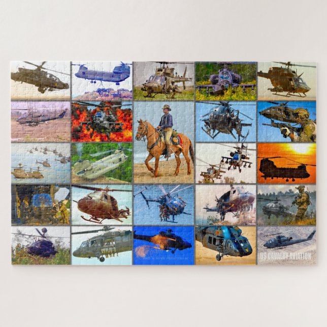 PUZZLE "MONTAJE" DE AVIACIÓN CAVALRY DE ESTADOS UNIDOS (Horizontal)