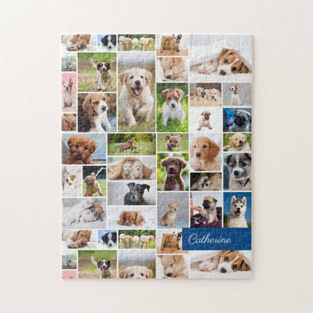 Puzzle Montaje de fotos de cachorro lindo perro adorable (Vertical)