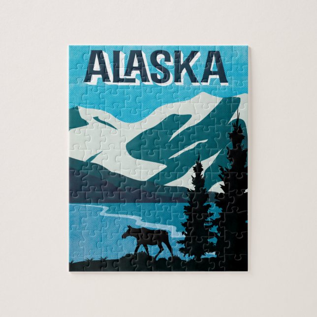 Puzzle Montaña Alaska Moose (Vertical)