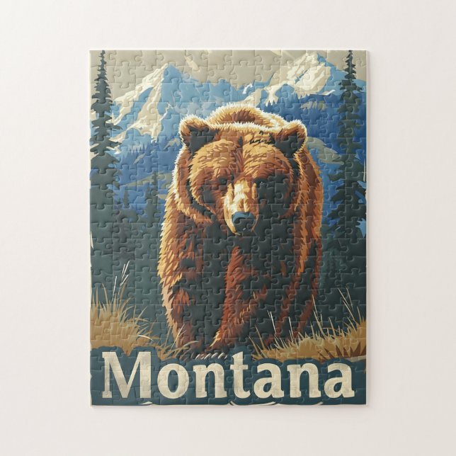 Puzzle Montana Brown Bear Grizzly (Vertical)