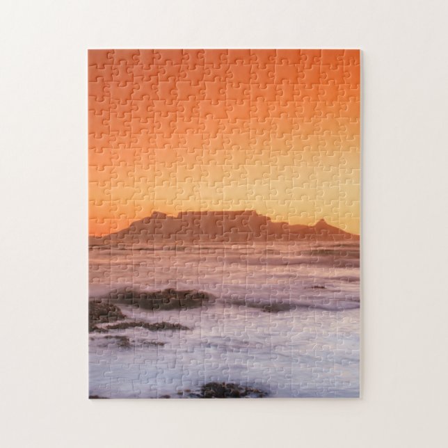 Puzzle Montaña de la Mesa al atardecer, Bloubergstrand (Vertical)