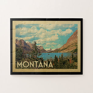Puzzle Montana Glaciar Park Vintage Travel