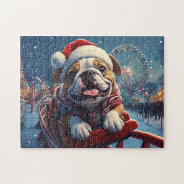 Puzzle Montaña Rusa de Bulldog Navidad (Horizontal)