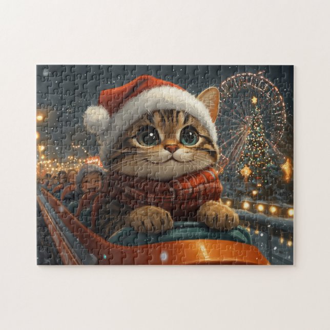 Puzzle Montaña Rusa de Gato Bengalí Navidad (Horizontal)