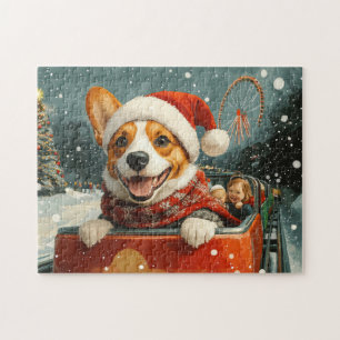 Puzzle Montaña Rusa de Perro Basenji Navidad