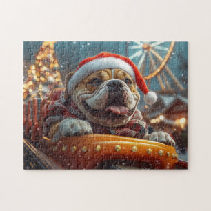 Puzzle Montaña Rusa De Perro Bullmastiff Navidad